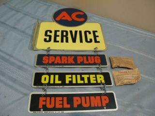 Vintage Nos 1947 Ac Spark Plug Automotive Service Station Metal Sign.  Usa