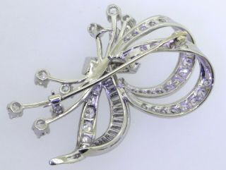 Vintage 1950s Platinum elegant high fashion 2.  0CT VS/G diamond ribbon brooch 4
