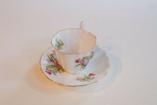 Royal Adderley England Vintage Bone China Thistle Tea Cup and Saucer Tartan 2