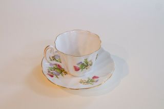 Royal Adderley England Vintage Bone China Thistle Tea Cup and Saucer Tartan 3