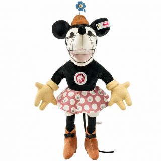 Steiff Disney Minnie Mouse 1932 Vintage Stuffed Plush 90th Birthday Velvet