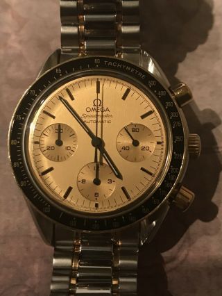 Omega Speedmaster Chronograph Watch Automatic Gold Dial Rare