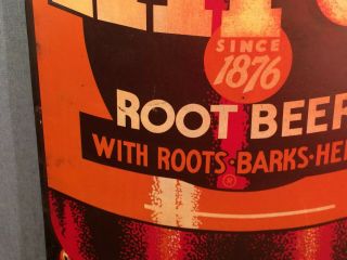Vintage Large Hires Root Beer Painted Tin Sign 60 