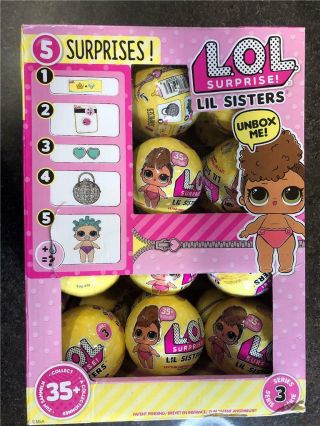 5 Cases Box Of 24 L.  O.  L.  Surprise Lil Sisters Series 3 Wave 1 Confetti