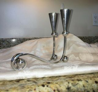 P Lopez G.  925 Sterling Silver Candlesticks (2) H: 7 3/4 