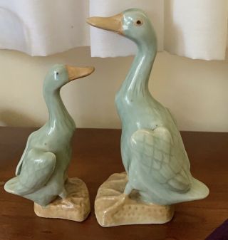 Antique Chinese Blue Celadon Duck Goose Republic Period