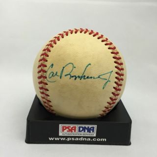 Vintage Early Career Cal Ripken Jr Signed Al Macphail Baseball Psa Dna Auto