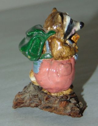 RARE 1977 WEE FOREST FOLK Miniature HIKER RACCOON RC - 2 Retired PINK PANTS 2