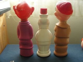 (3) Vintage 1960 ' s Soaky Bottles GOOFY,  DOPEY,  PINOCCHIO 3