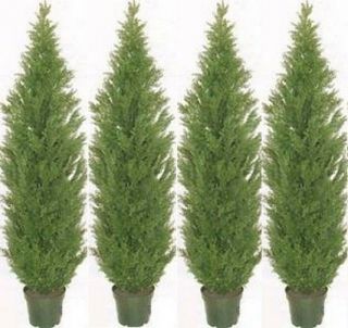 4 Cedar Outdoor Tree 7ft Topiary Uv Plant Artificial Bush Cypress Pine Evergreen