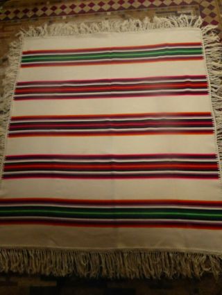 Vtg Beaver State Pendleton Fringed Wool Saltillo Serape Rare Style 55x60 