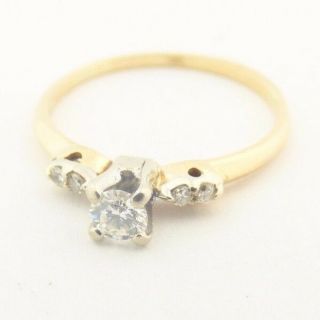 Stunning 14k Yellow Gold Diamond Ring - Art Deco - 1.  5 Gm