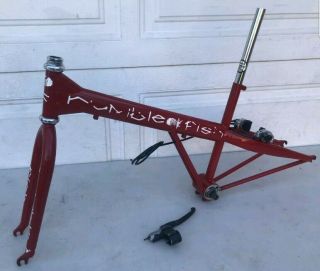 Old School Rumble Fish Rare Bmx Bike Frame And Fork 24 " Hutch Seatpost