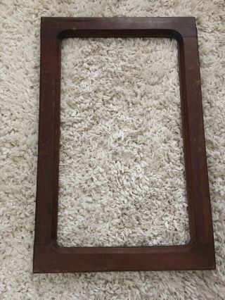 Vintage Antique Beveled Oak Mirror Picture Frame 14 X 24