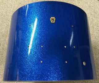 Vintage Ludwig 20 X 14 Club Date Bass Drum Shell 1960s,  Blue Sparkle Wrap