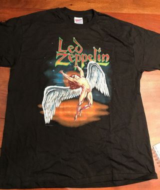 Vintage Led Zeppelin Swan Song T - Shirt,  From1990,  Xl,