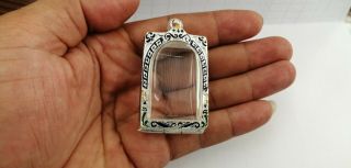For Somdej Case Enamel Thai Amulet Silver Solid Type Rectangle 4.  1x3.  1c.  M