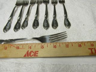 8 International Sterling Rhapsody Pattern Dinner Fork Monogram (P) 46 2