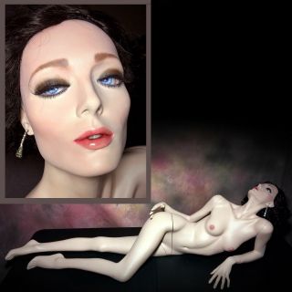 ROOTSTEIN Female Mannequin Full Lounging Realistic MADDY Glass Eyes & Teeth Vtg 12