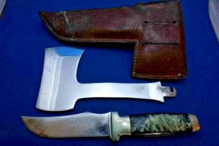 Vintage Case XX Knife and Axe combo Sheath 1940s Handles 2