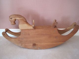 Vintage Cherry Wood Rocking Horse,  Bartley Ltd. ,  Assembled Kit,  Ca 1980 ' s 2