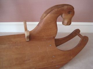 Vintage Cherry Wood Rocking Horse,  Bartley Ltd. ,  Assembled Kit,  Ca 1980 ' s 8