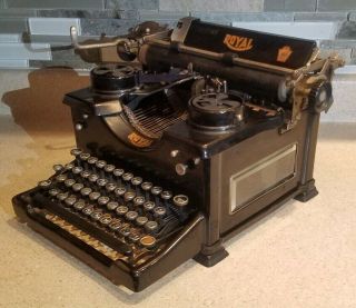 Antique Royal Typewriter Model 10 W/ Glass Windows,  Vintage