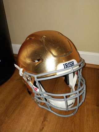 Notre Dame Rare Football Riddell Speed Flex Gold Helmet Game Xl Make Offers