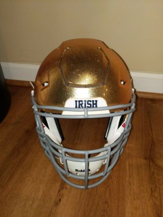 Notre Dame Rare Football Riddell Speed Flex Gold Helmet Game XL make offers 2