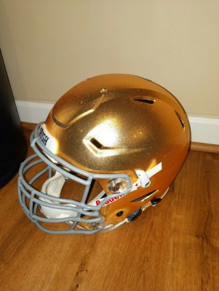 Notre Dame Rare Football Riddell Speed Flex Gold Helmet Game XL make offers 3