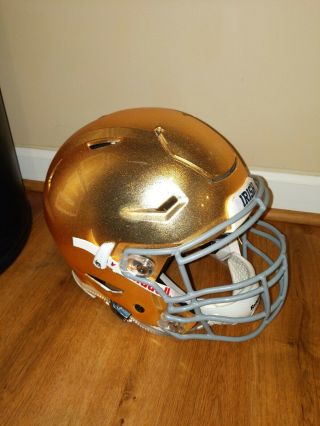 Notre Dame Rare Football Riddell Speed Flex Gold Helmet Game XL make offers 4