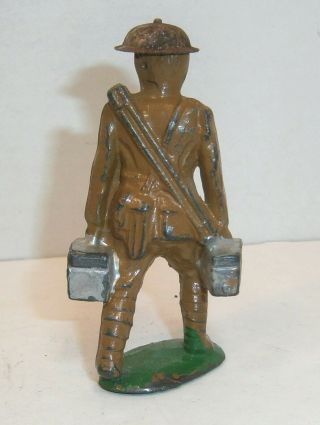 Vintage Barclay dimestore figure 734 Soldier Ammunition Carrier - exc 2