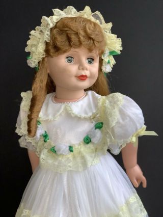 Playpal Doll Miss Lucky Green Stamps By Earle Pullan Of Canada 35” Flower Girl 3