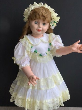 Playpal Doll Miss Lucky Green Stamps By Earle Pullan Of Canada 35” Flower Girl 4