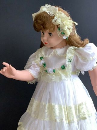 Playpal Doll Miss Lucky Green Stamps By Earle Pullan Of Canada 35” Flower Girl 7