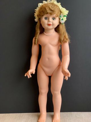 Playpal Doll Miss Lucky Green Stamps By Earle Pullan Of Canada 35” Flower Girl 8