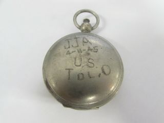 Wwii Us Army Marked Compass In Silver Case Marked Jja 4 - 11 - 45 Dated.