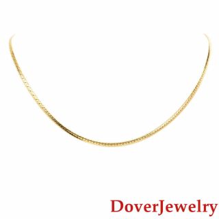 Italian 14k Yellow Gold Herringbone Chain Link Necklace 9.  6 Grams Nr