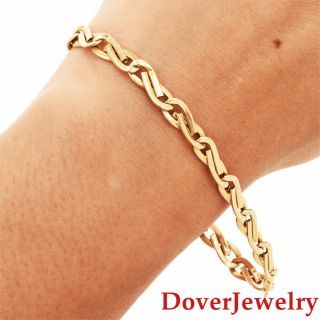 Italian 14k Yellow Gold Infinity Link Bracelet 5.  3 Grams Nr