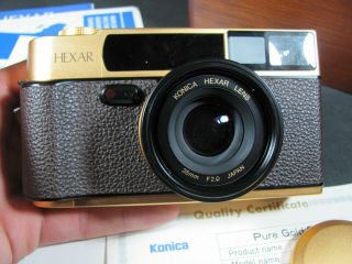 Rare Film Camera KONICA HEXAR 24k Gold 120 Year Edition Limited AF 35mm f2 9