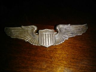 Us Army Aaf Ww2 Graduation Issue Pilot Wings Vtg Pin Badge Insignia Vintage