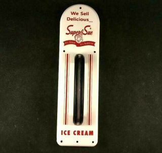 Vintage Sue Ice Cream Door Push Pull Rare Old Advertising 1950s Gas Oil