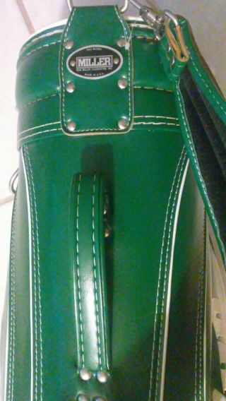 7 UP SODA VINTAGE 70 ' S PRO MODEL RON MILLER LEATHER GOLF BAG FULL SIZE VERY RARE 3