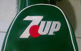 7 UP SODA VINTAGE 70 ' S PRO MODEL RON MILLER LEATHER GOLF BAG FULL SIZE VERY RARE 4