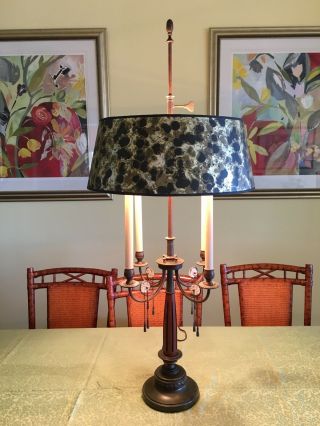 Magnificent Tall Vintage Brass Stiffel Bouillotte 4 Candlestick Table Lamp