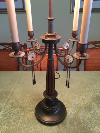 Magnificent Tall Vintage Brass Stiffel Bouillotte 4 Candlestick Table Lamp 5