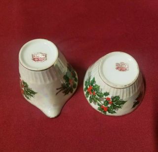 Christmas Holiday Dishes Ucagco Japan Porcelain Holly Berry Cups/Creamer/Gold 3