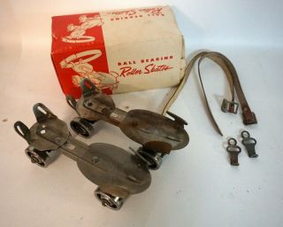 Rare Vintage Louis Marx & Co Winslows Roller Skates W/ Box And Keys Ab1