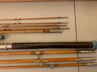 Rare Vintage Mayflower Bamboo Fishing Rod Pole in Wooden Box 10 Piece Combo RARE 6