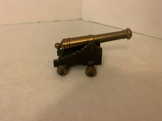 Vintage - Small Cast Iron Brass - Civil War Cannon - 6 " Long